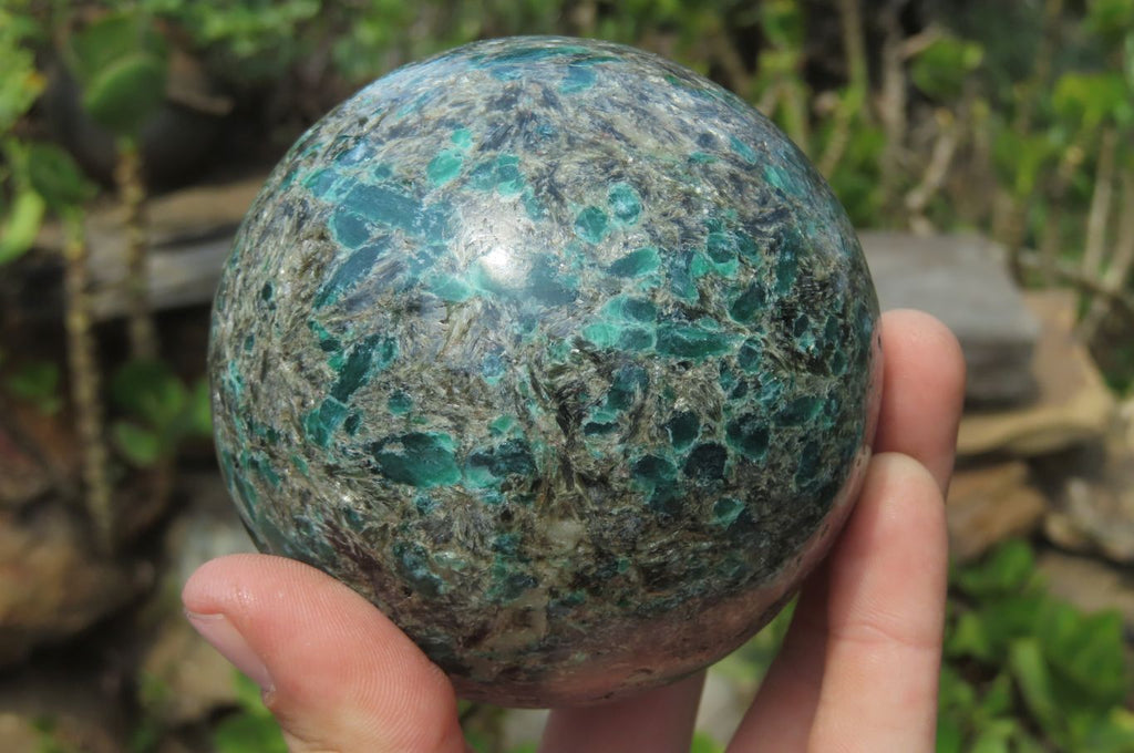 Polished Rare Emerald Mica In Matrix Sphere x 1 From Mutoko, Zimbabwe - Toprock Gemstones and Minerals 