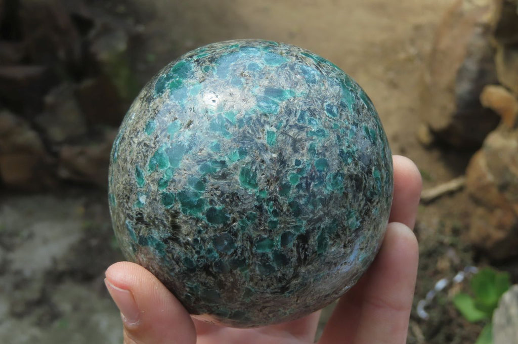Polished Rare Emerald Mica In Matrix Sphere x 1 From Mutoko, Zimbabwe - Toprock Gemstones and Minerals 