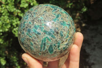 Polished Rare Emerald Mica In Matrix Sphere x 1 From Mutoko, Zimbabwe - Toprock Gemstones and Minerals 