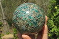 Polished Rare Emerald Mica In Matrix Sphere x 1 From Mutoko, Zimbabwe - Toprock Gemstones and Minerals 