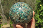 Polished Rare Emerald Mica In Matrix Sphere x 1 From Mutoko, Zimbabwe - Toprock Gemstones and Minerals 
