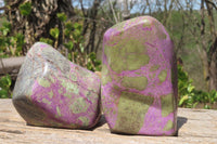 Polished Stichtite Standing Free Forms x 2 From Barberton, South Africa - Toprock Gemstones and Minerals 