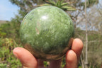 Polished Green Chrysoprase Spheres x 2 From Madagascar - Toprock Gemstones and Minerals 