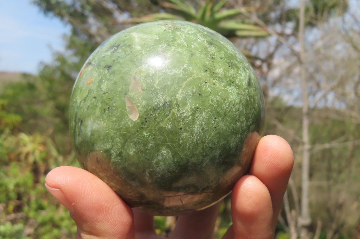 Polished Green Chrysoprase Spheres x 2 From Madagascar - Toprock Gemstones and Minerals 