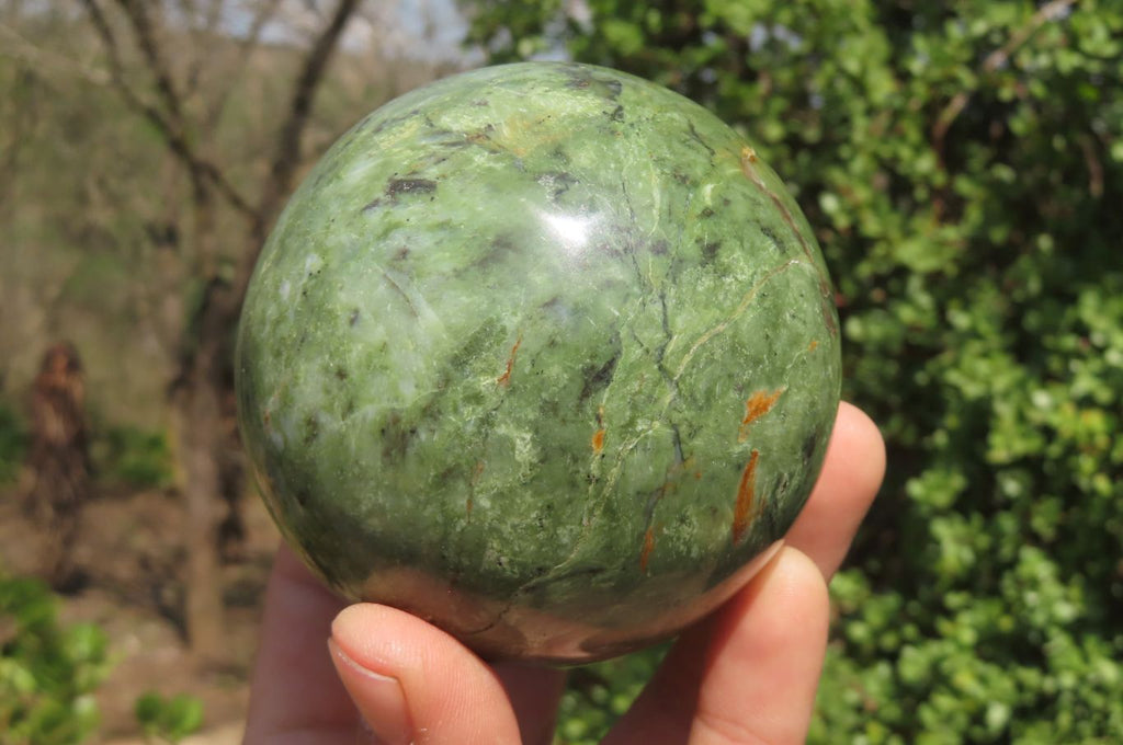 Polished Green Chrysoprase Spheres x 2 From Madagascar - Toprock Gemstones and Minerals 