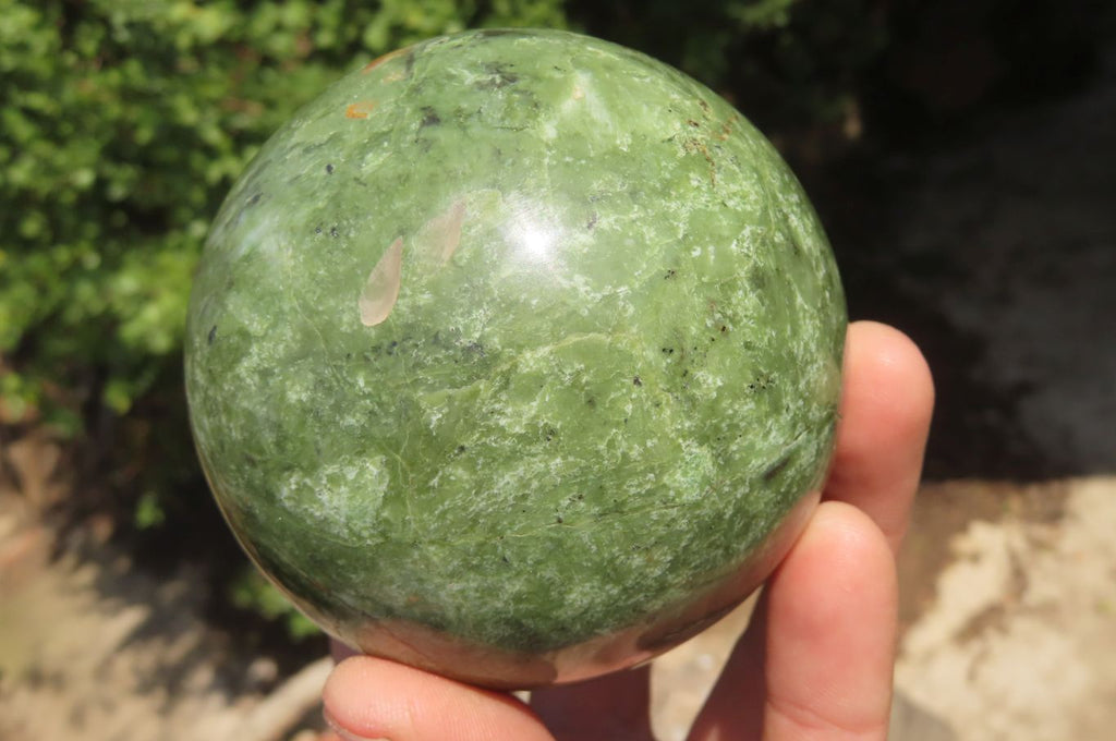 Polished Green Chrysoprase Spheres x 2 From Madagascar - Toprock Gemstones and Minerals 