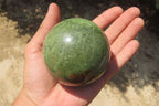 Polished Green Chrysoprase Spheres x 2 From Madagascar - Toprock Gemstones and Minerals 