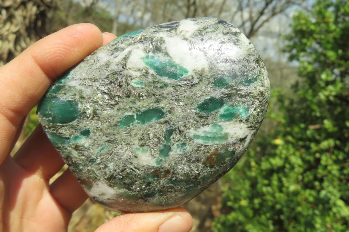 Polished Rare Emerald Mica In Matrix Standing Free Forms x 3 From Mutoko, Zimbabwe - Toprock Gemstones and Minerals 