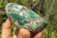 Polished Rare Emerald Mica In Matrix Standing Free Forms x 3 From Mutoko, Zimbabwe - Toprock Gemstones and Minerals 