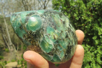 Polished Rare Emerald Mica In Matrix Standing Free Forms x 3 From Mutoko, Zimbabwe - Toprock Gemstones and Minerals 