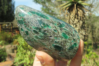 Polished Rare Emerald Mica In Matrix Standing Free Forms x 3 From Mutoko, Zimbabwe - Toprock Gemstones and Minerals 