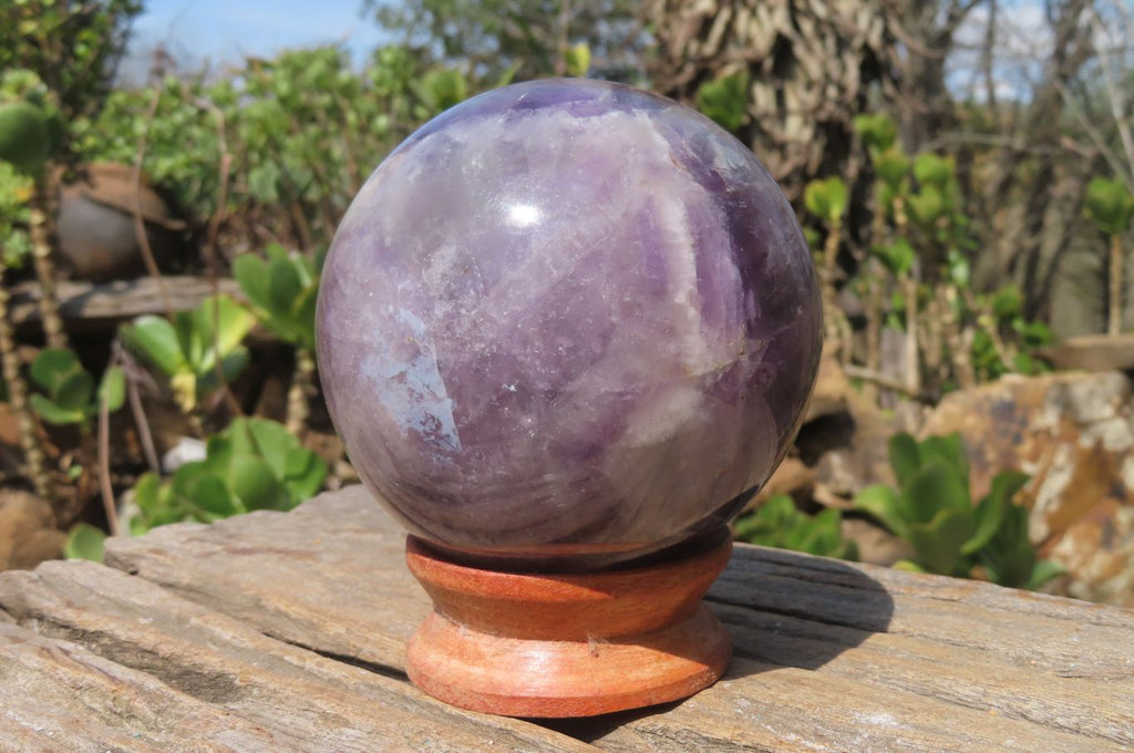Polished Smokey Chevron Amethyst Sphere x 1 From Madagascar - Toprock Gemstones and Minerals 