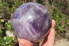 Polished Smokey Chevron Amethyst Sphere x 1 From Madagascar - Toprock Gemstones and Minerals 