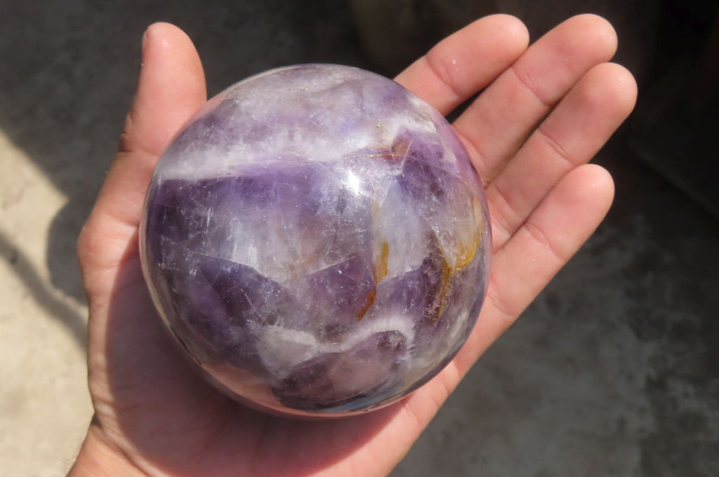 Polished Smokey Chevron Amethyst Sphere x 1 From Madagascar - Toprock Gemstones and Minerals 