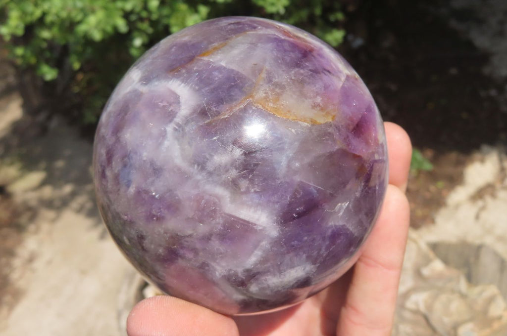 Polished Smokey Chevron Amethyst Sphere x 1 From Madagascar - Toprock Gemstones and Minerals 