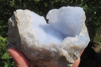 Natural Blue Lace Agate Geode Specimens x 3 From Nsanje, Malawi - Toprock Gemstones and Minerals 