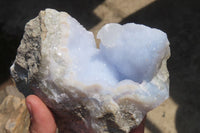 Natural Blue Lace Agate Geode Specimens x 3 From Nsanje, Malawi - Toprock Gemstones and Minerals 