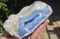Natural Blue Lace Agate Geode Specimens x 3 From Nsanje, Malawi - Toprock Gemstones and Minerals 