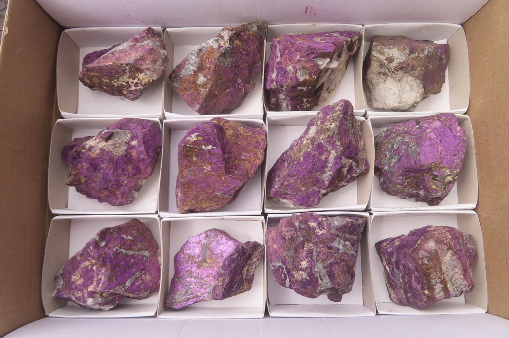 Natural Metallic Purpurite Cobbed Specimens x 12 From Erongo, Namibia - Toprock Gemstones and Minerals 
