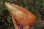 Polished Orange Twist Calcite Leaf Sculpture x 1 From Maevantanana, Madagascar - Toprock Gemstones and Minerals 
