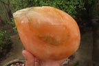 Polished Orange Twist Calcite Leaf Sculpture x 1 From Maevantanana, Madagascar - Toprock Gemstones and Minerals 