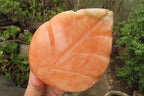 Polished Orange Twist Calcite Leaf Sculpture x 1 From Maevantanana, Madagascar - Toprock Gemstones and Minerals 