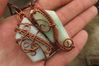 Hand Made Mixed Copper Wire Wrapped Pendants x 6 From South Africa - Toprock Gemstones and Minerals 