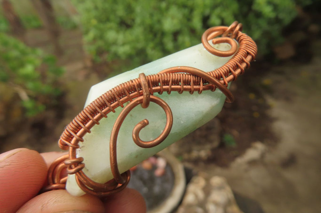 Hand Made Mixed Copper Wire Wrapped Pendants x 6 From South Africa - Toprock Gemstones and Minerals 
