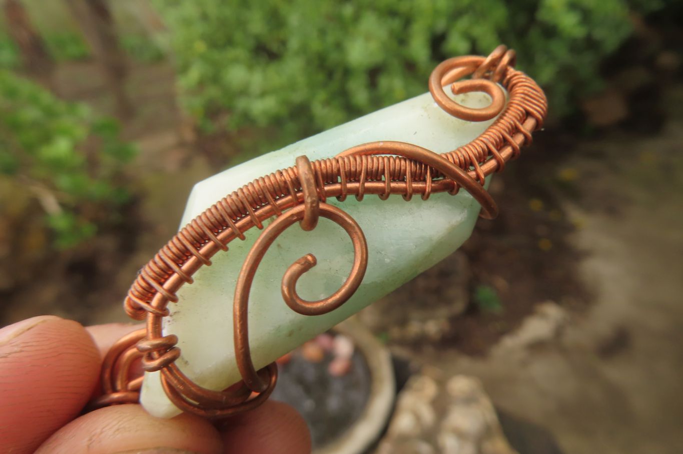 Hand Made Mixed Copper Wire Wrapped Pendants x 6 From South Africa - Toprock Gemstones and Minerals 