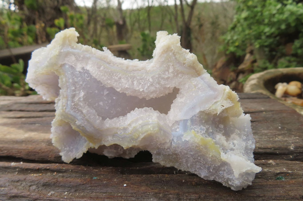 Natural Etched Blue Chalcedony Specimens x 3 From Nsanje, Malawi - Toprock Gemstones and Minerals 