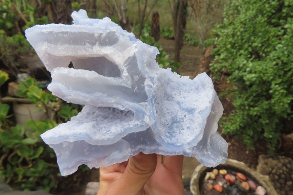 Natural Etched Blue Chalcedony Specimens x 3 From Nsanje, Malawi - Toprock Gemstones and Minerals 