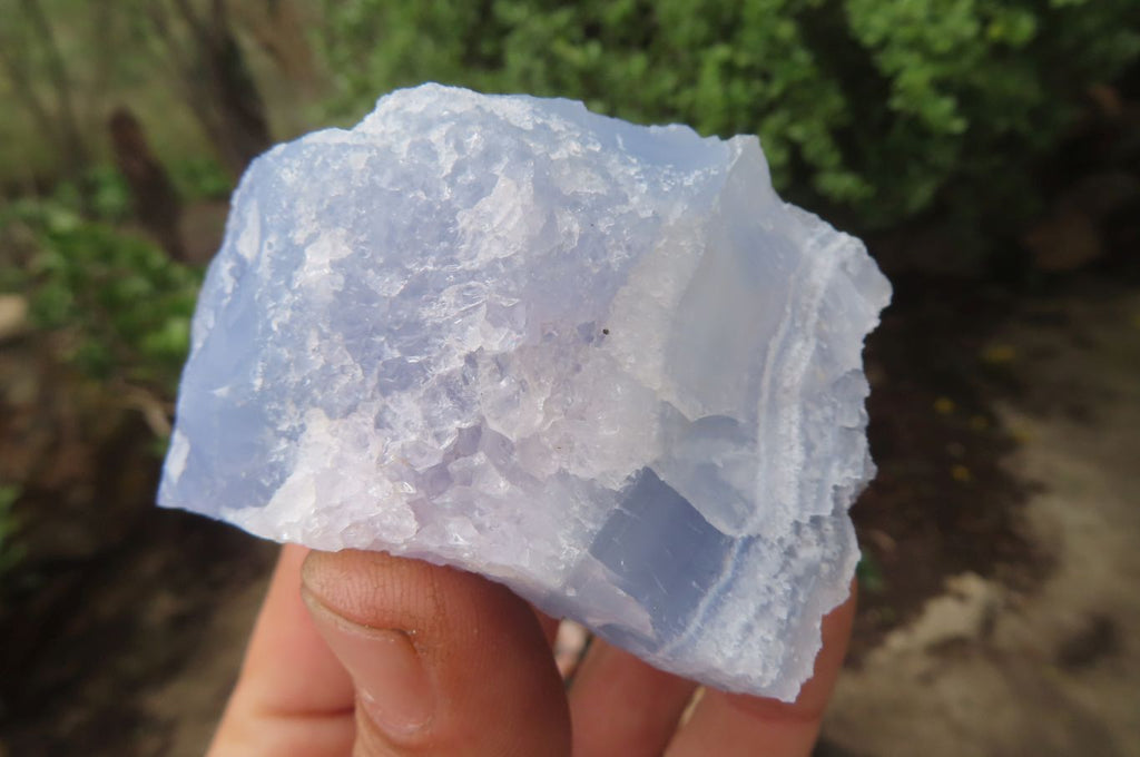 Natural Etched Blue Chalcedony Specimens x 3 From Nsanje, Malawi - Toprock Gemstones and Minerals 