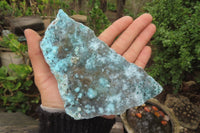 Natural Drusy Coated Chrysocolla Specimens x 2 From Congo - Toprock Gemstones and Minerals 