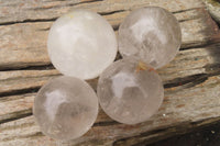 Polished Clear Quartz Crystal Balls x 4 From Madagascar - Toprock Gemstones and Minerals 