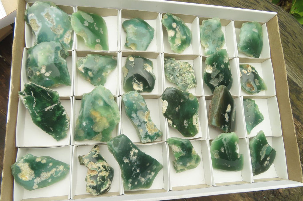 Polished On One Side Emerald Mtorolite Plates x 24 From Mutorashanga, Zimbabwe - Toprock Gemstones and Minerals 