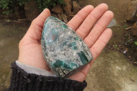 Polished Rare Emerald Mica In Matrix Standing Free Forms x 3 From Mutoko, Zimbabwe - Toprock Gemstones and Minerals 
