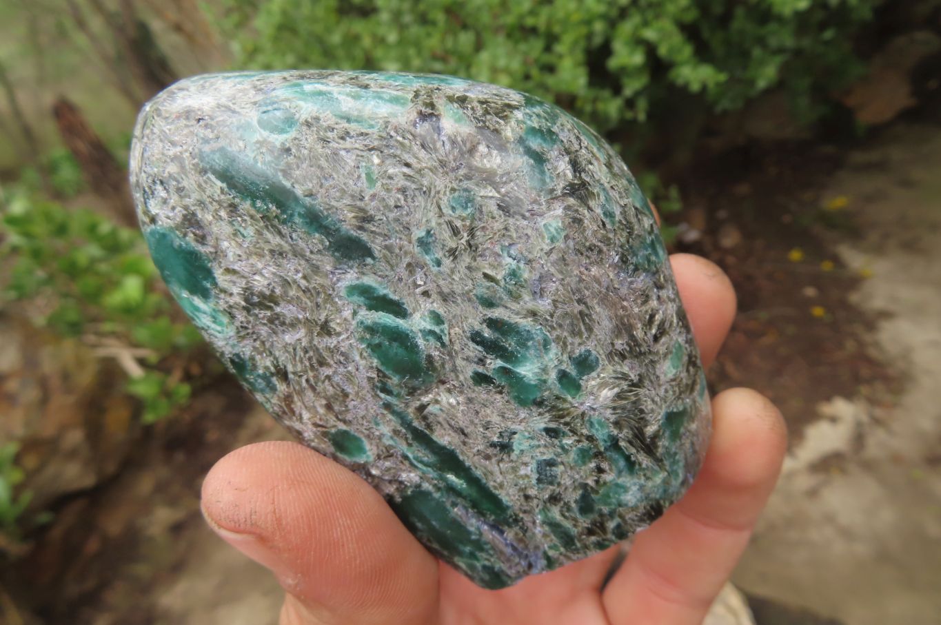 Polished Rare Emerald Mica In Matrix Standing Free Forms x 3 From Mutoko, Zimbabwe - Toprock Gemstones and Minerals 
