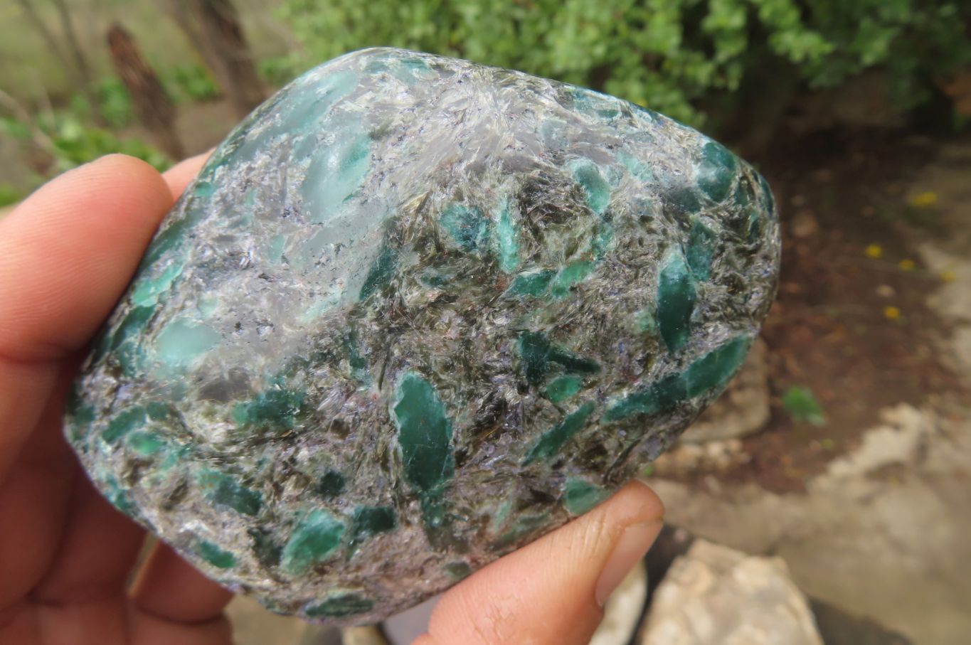 Polished Rare Emerald Mica In Matrix Standing Free Forms x 3 From Mutoko, Zimbabwe - Toprock Gemstones and Minerals 