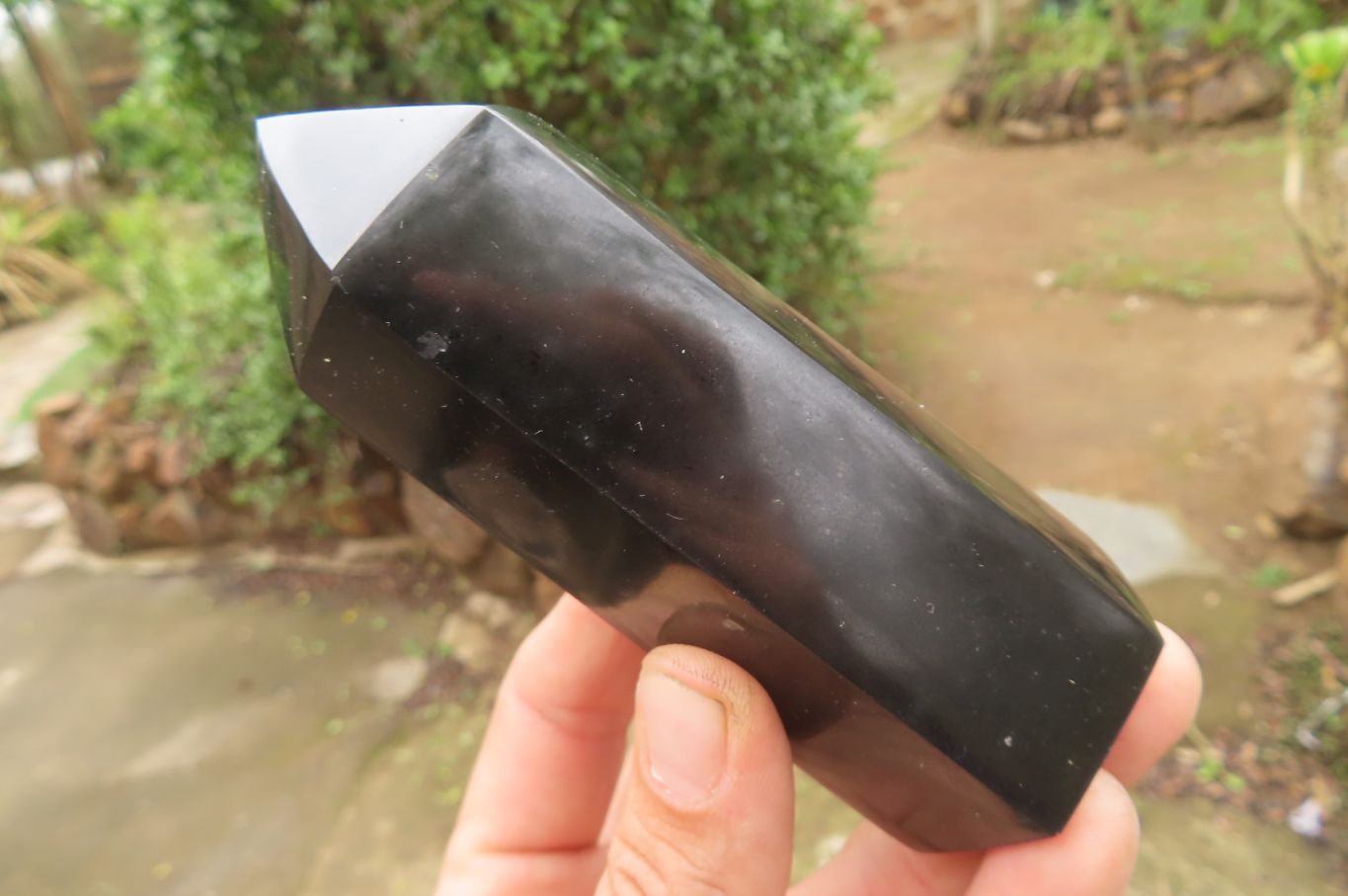 Polished Black Basalt Points x 6 From Antsirabe, Madagascar - Toprock Gemstones and Minerals 