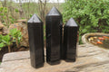 Polished Black Basalt Points x 6 From Antsirabe, Madagascar - Toprock Gemstones and Minerals 