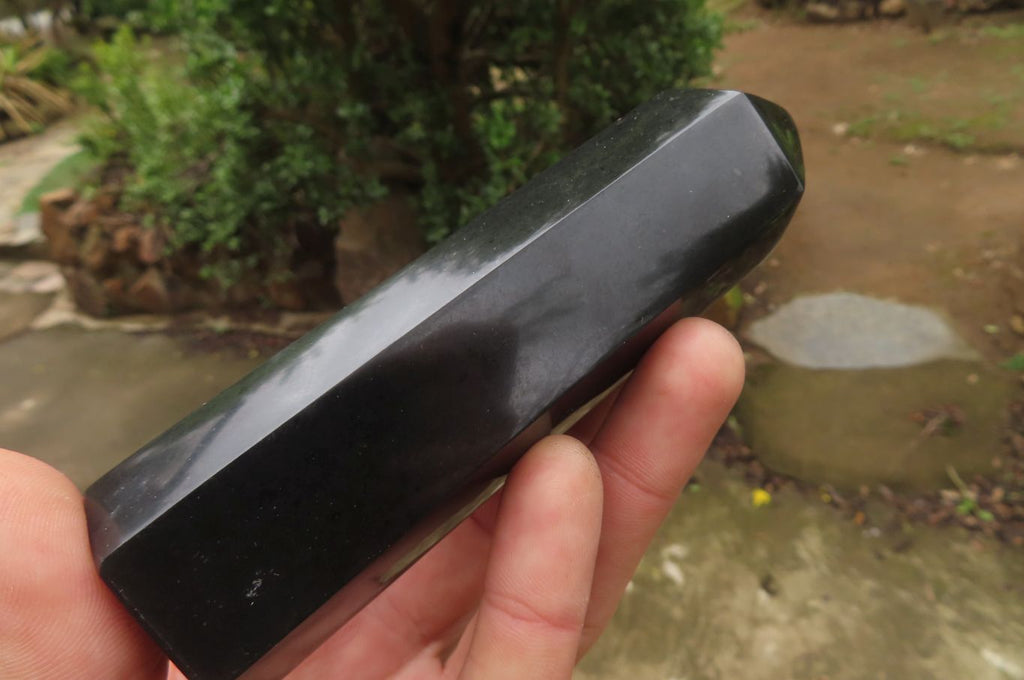 Polished Black Basalt Points x 6 From Antsirabe, Madagascar - Toprock Gemstones and Minerals 