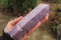 Polished Lepidolite Points x 3 From Ambatondrazaka, Madagascar - Toprock Gemstones and Minerals 
