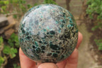 Polished Rare Emerald Mica In Matrix Spheres x 2 From Mutoko, Zimbabwe - Toprock Gemstones and Minerals 