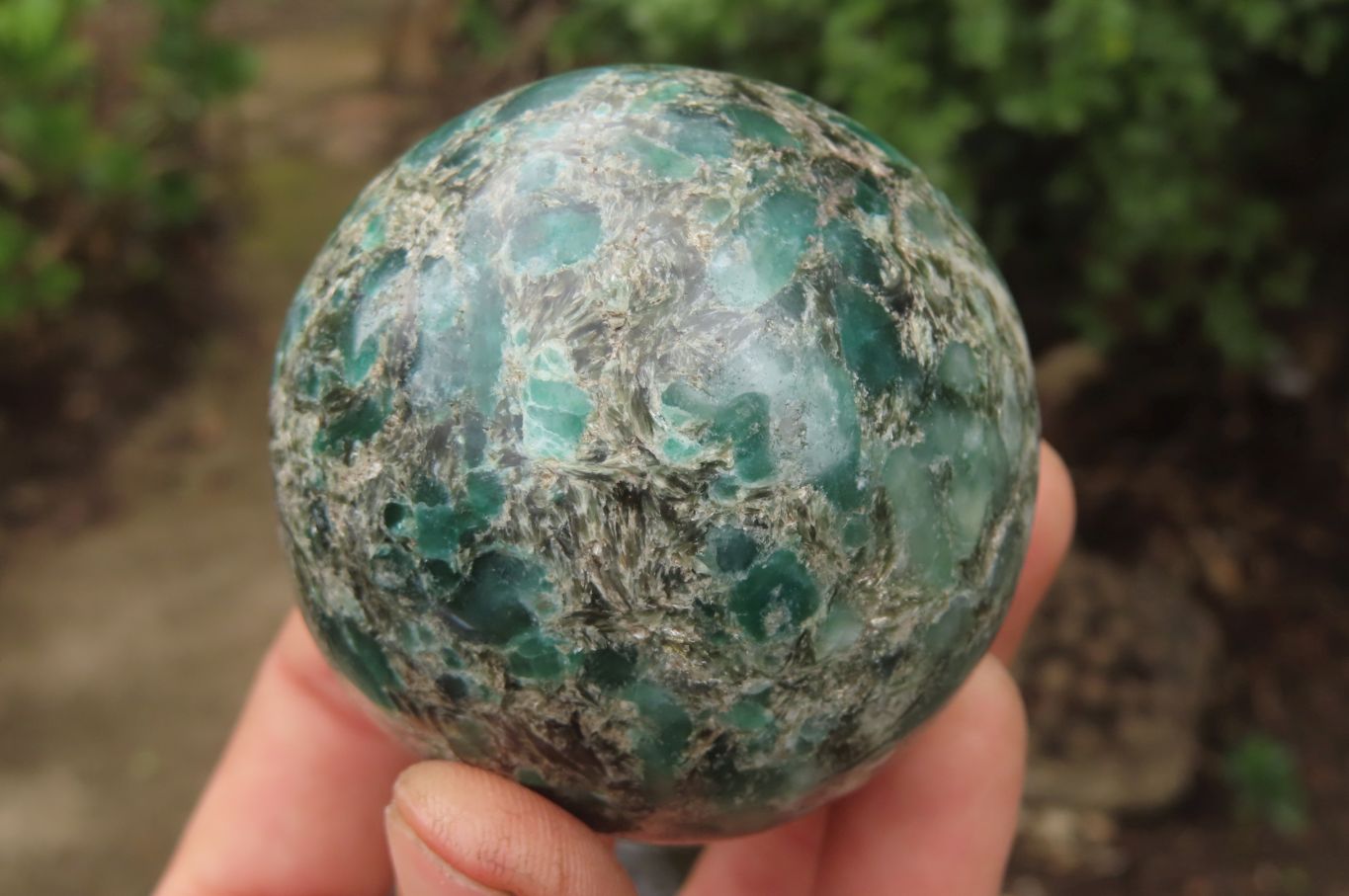 Polished Rare Emerald Mica In Matrix Spheres x 2 From Mutoko, Zimbabwe - Toprock Gemstones and Minerals 