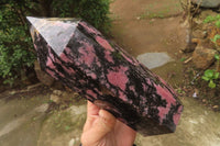 Polished Rhodonite Tower x 1 From Ambindavato, Madagascar - Toprock Gemstones and Minerals 