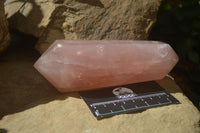Polished Double Terminated Rose Quartz Points x 2 Madagascar - Toprock Gemstones and Minerals 