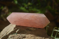 Polished Double Terminated Rose Quartz Points x 2 Madagascar - Toprock Gemstones and Minerals 