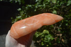 Polished Orange Twist Calcite Leaf Sculpture x 1 From Maevantanana, Madagascar - Toprock Gemstones and Minerals 