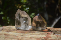 Polished Smokey Phantom Quartz Crystals x 12 From Madagascar - Toprock Gemstones and Minerals 