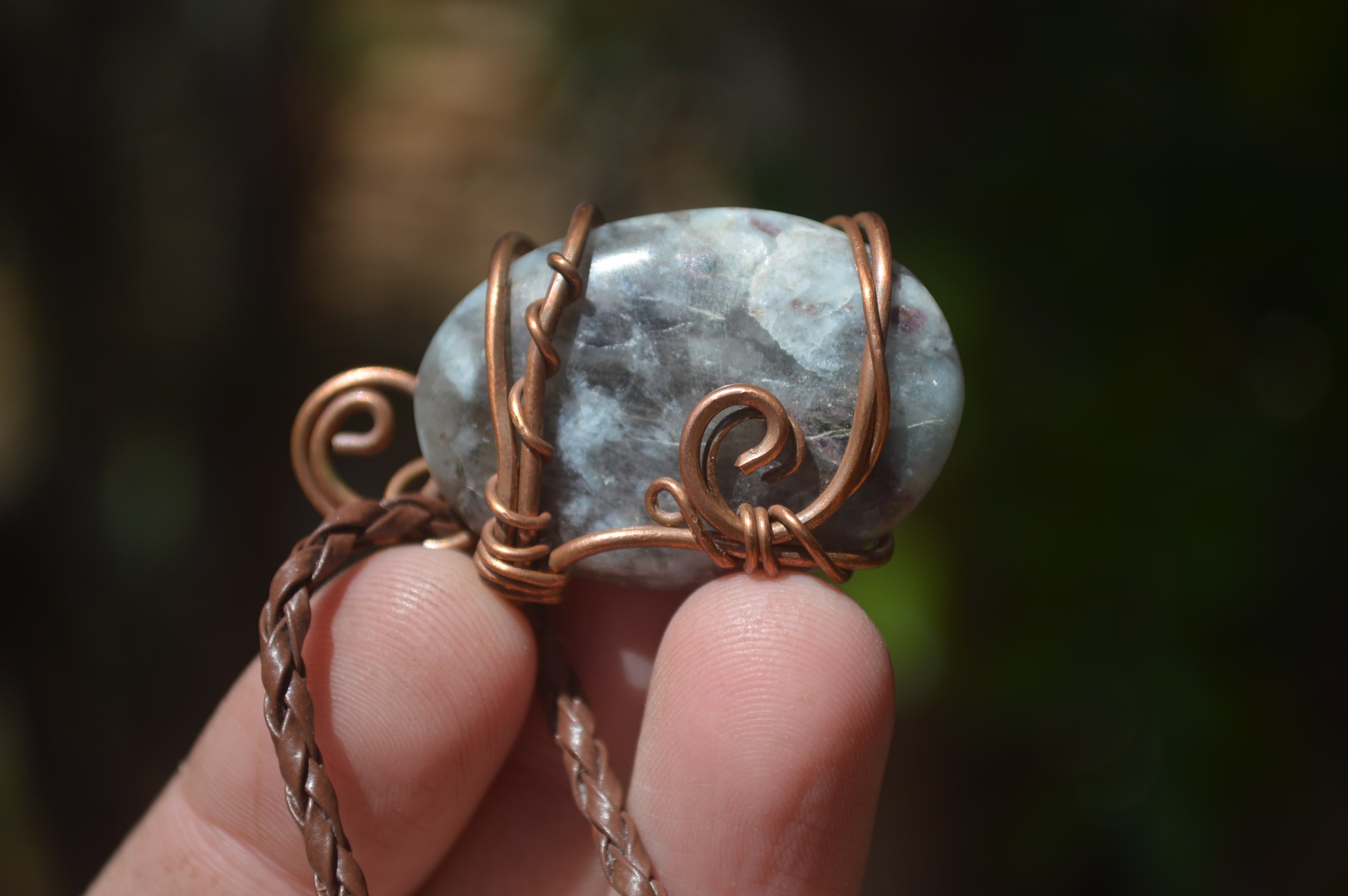 Polished Mixed Copper Wire Wrapped Pendants x 6 From Southern Africa - Toprock Gemstones and Minerals 